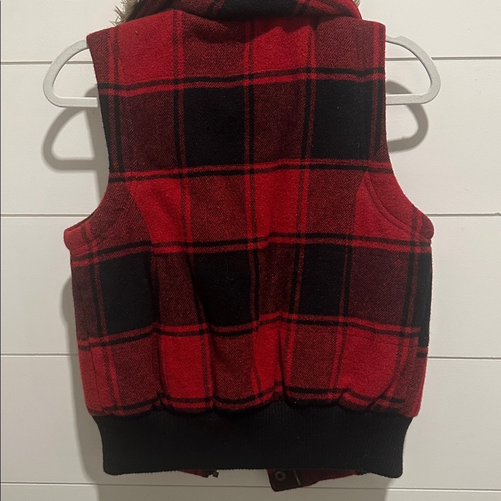 Red and Black Plaid Vest - Picture 4 of 9